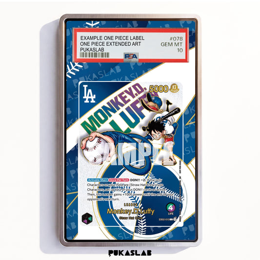 Monkey D. Luffy Dodgers Baseball Card EB02-010 L PSA One Piece Extended Art - Pukaslab
