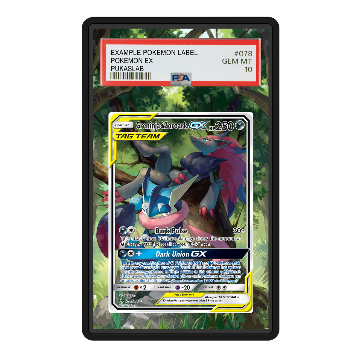 Greninja & Zoroark Gx 201 Psa Slab Extended Art - Pukaslab