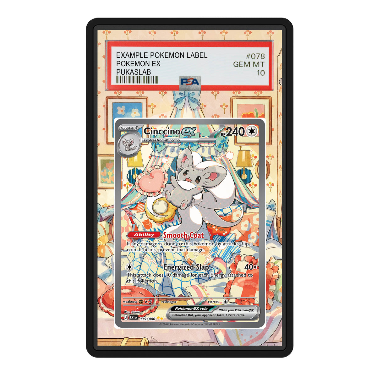 Cinccino Ex 119 Psa Slab Extended Art - Pukaslab