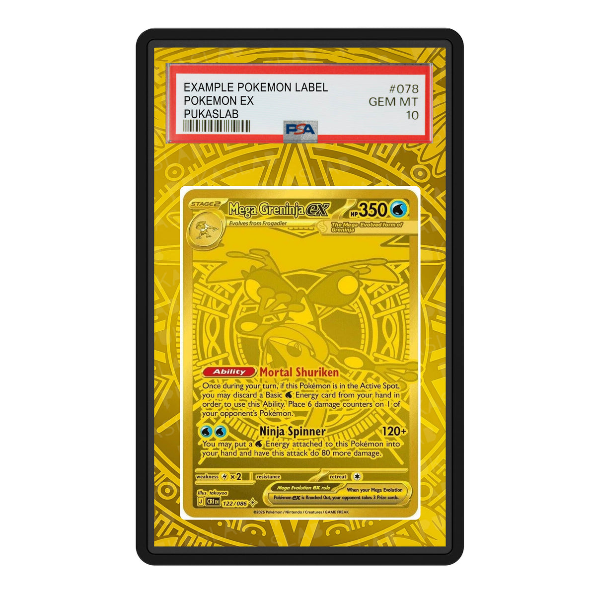 Mega Greninja Ex 122 Psa Slab Extended Art - Pukaslab
