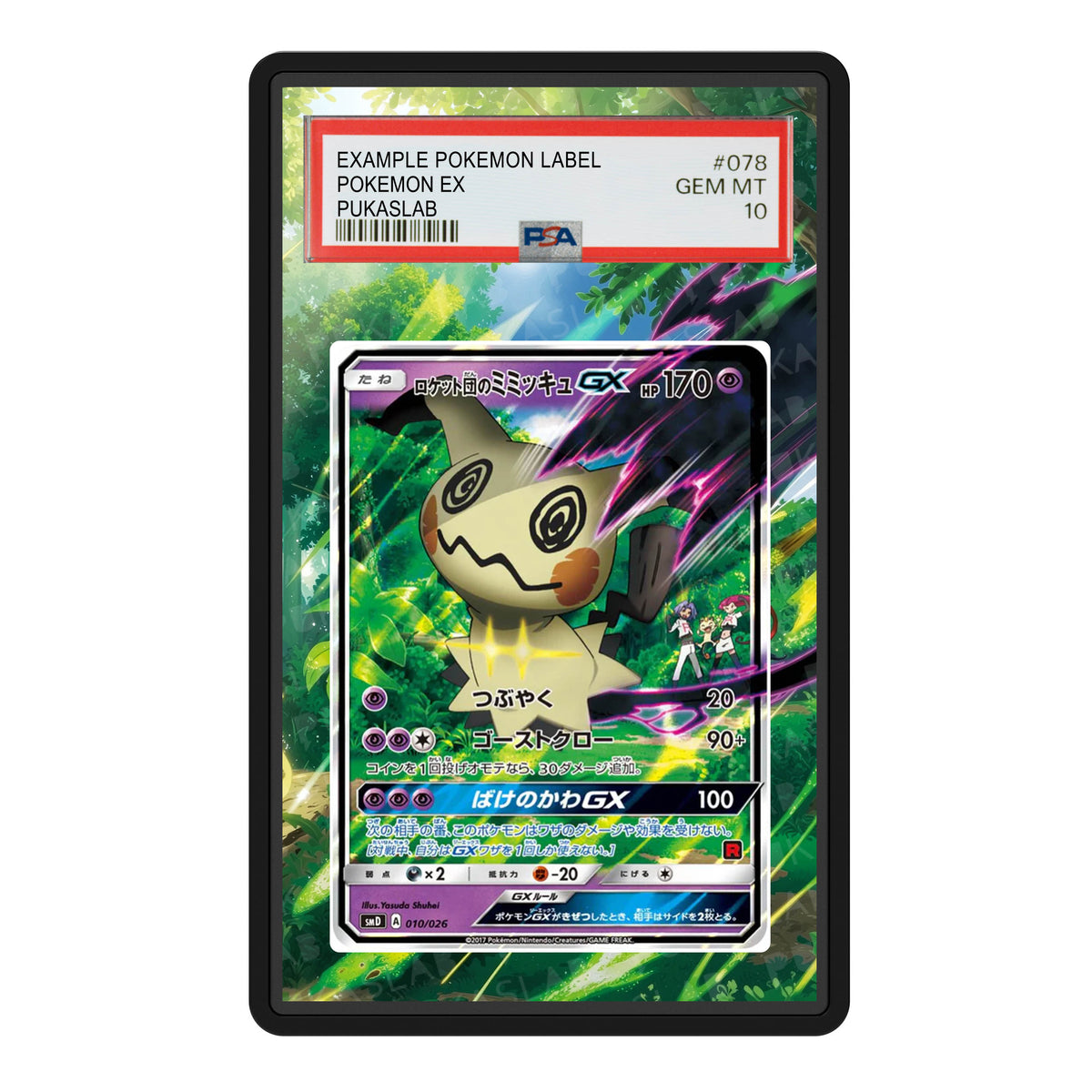 Team Rocket's Mimikyu GX 010/026 Psa Slab Extended Art - Pukaslab