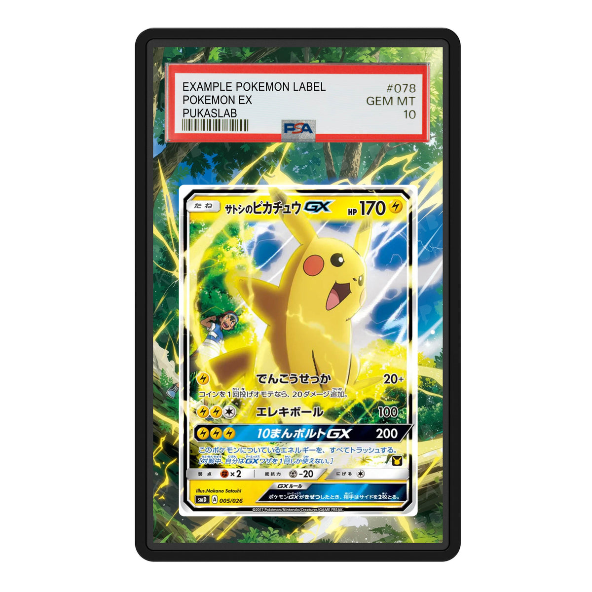Ash's Pikachu GX  005/026 Psa Slab Extended Art - Pukaslab