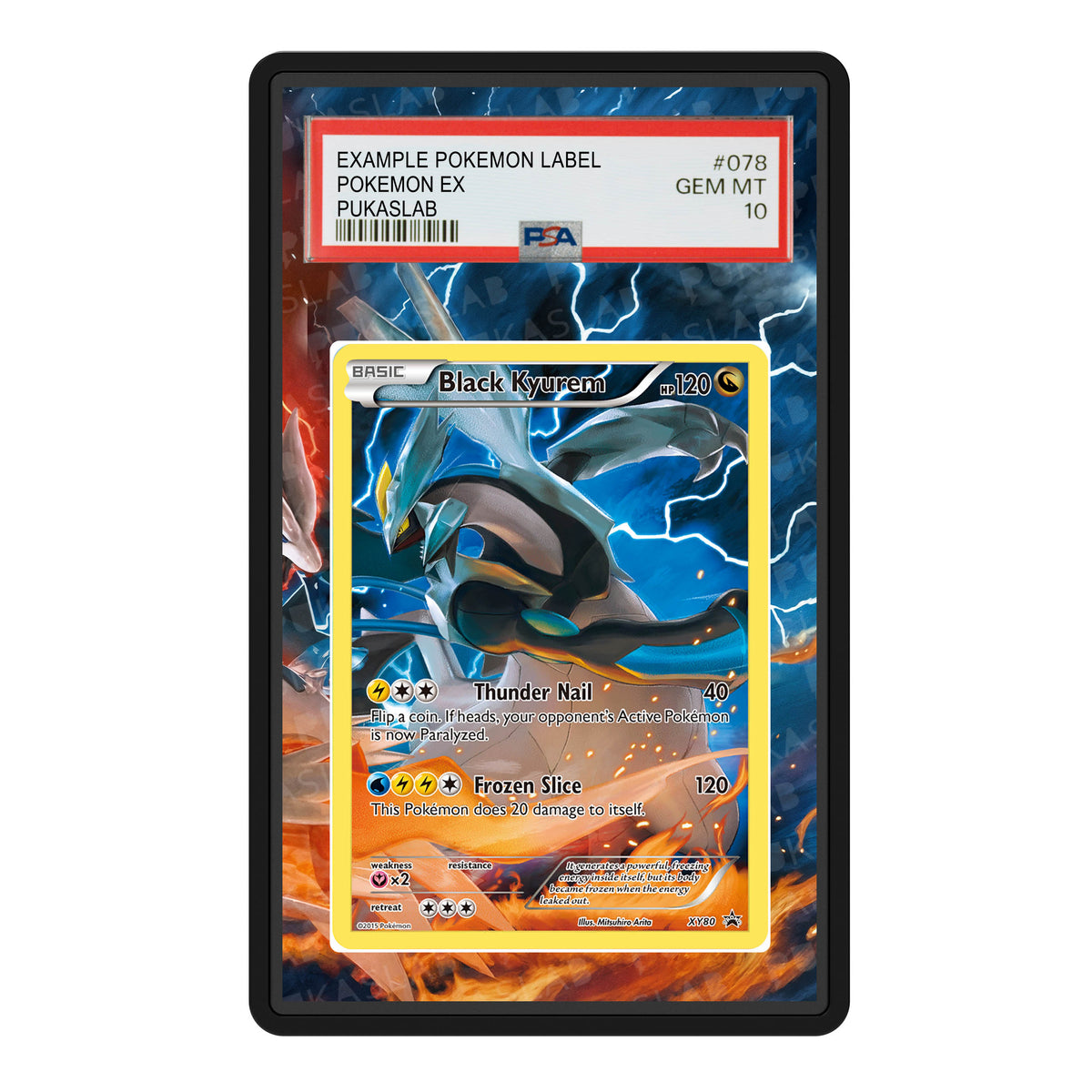 Black Kyurem XY80 Psa Slab Extended Art - Pukaslab