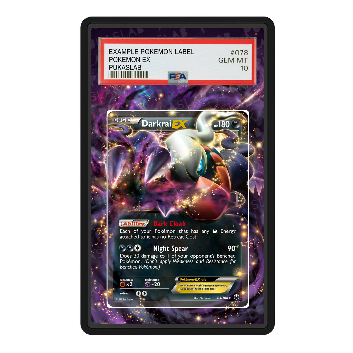 Darkrai Ex 63/108 Psa Slab Extended Art - Pukaslab
