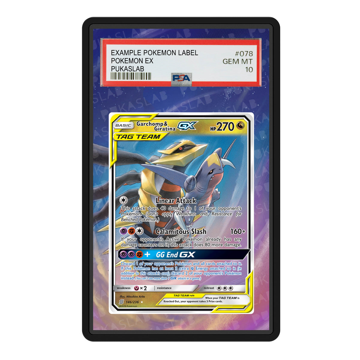 Garchomp & Giratina Gx Tag Team Psa Slab Extended Art - Pukaslab