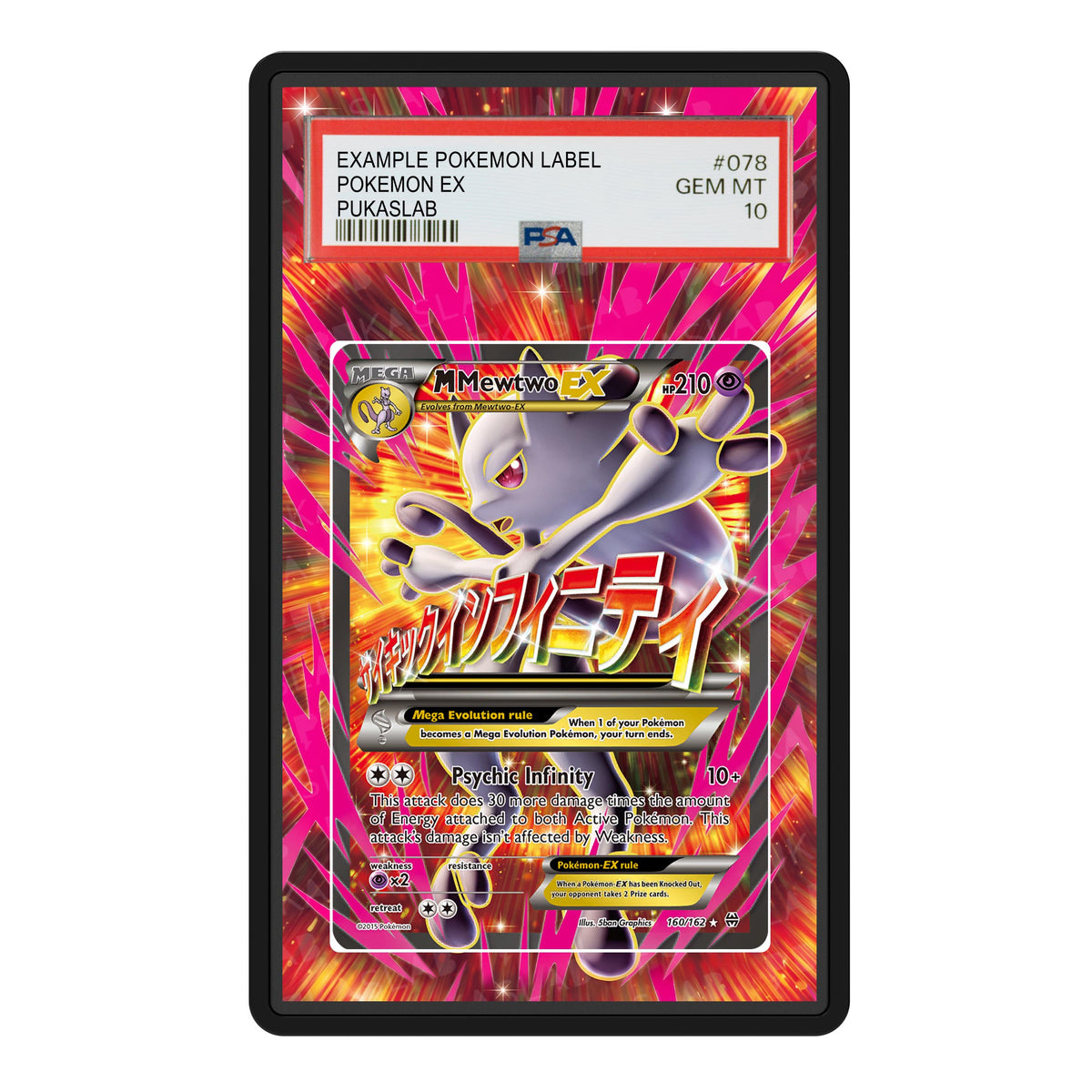 M Mewtwo Ex 160/162 Psa Slab Extended Art - Pukaslab