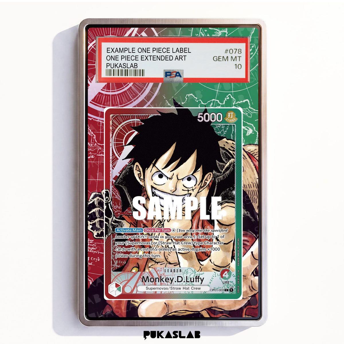 Monkey D. Luffy Leader OP01-003 L PSA One Piece Extended Art - Pukaslab