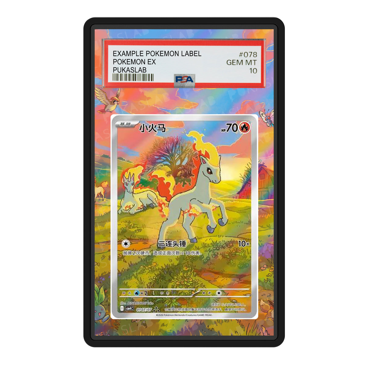 Ponyta Chinese  -654697 Psa Slab Extended Art - Pukaslab