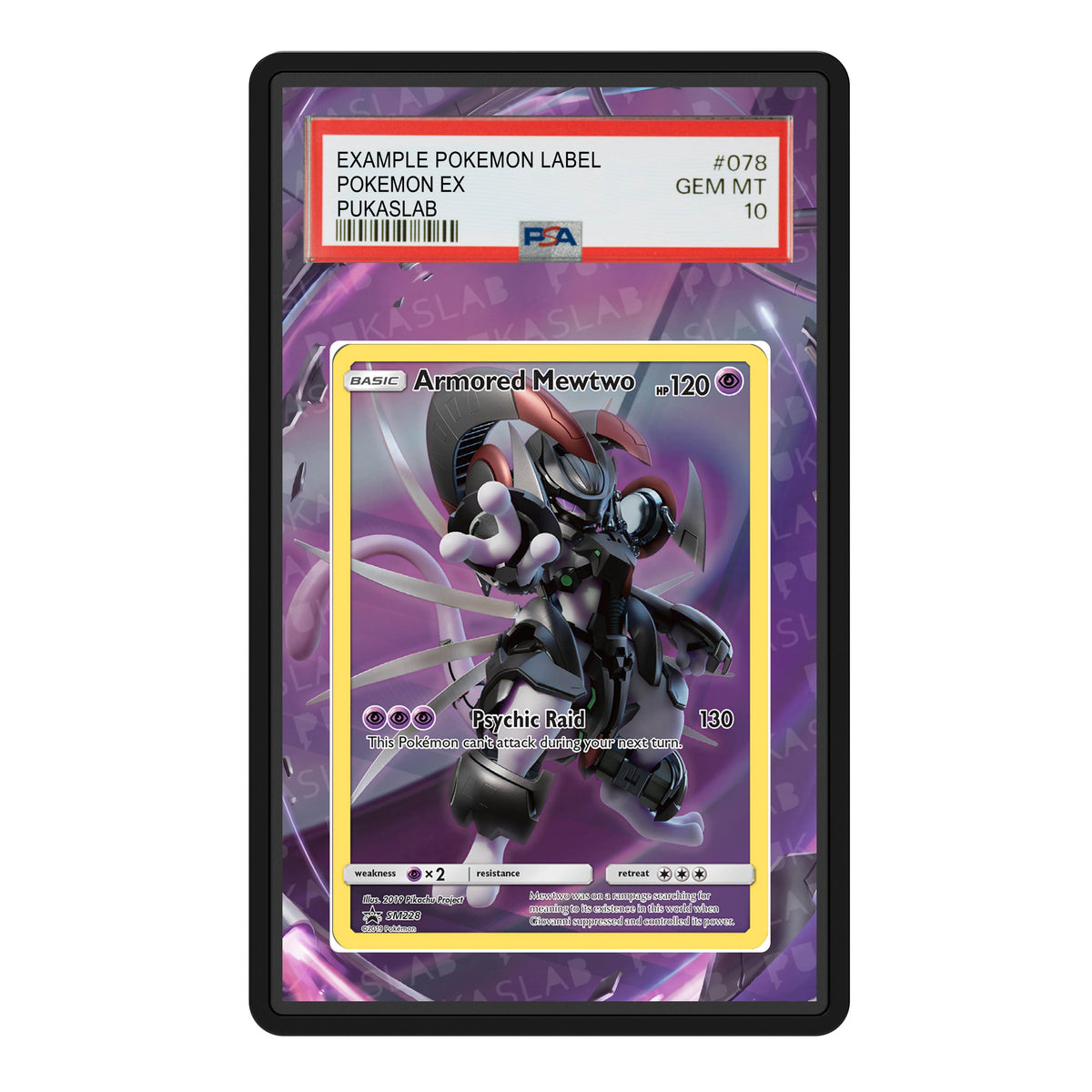 Armored Mewtwo SM228 Psa Slab Extended Art - Pukaslab