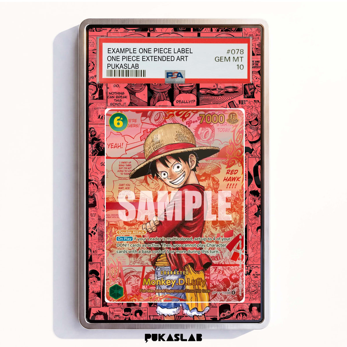 Monkey D. Luffy OP13-118 Sec 4 PSA One Piece Extended Art - Pukaslab