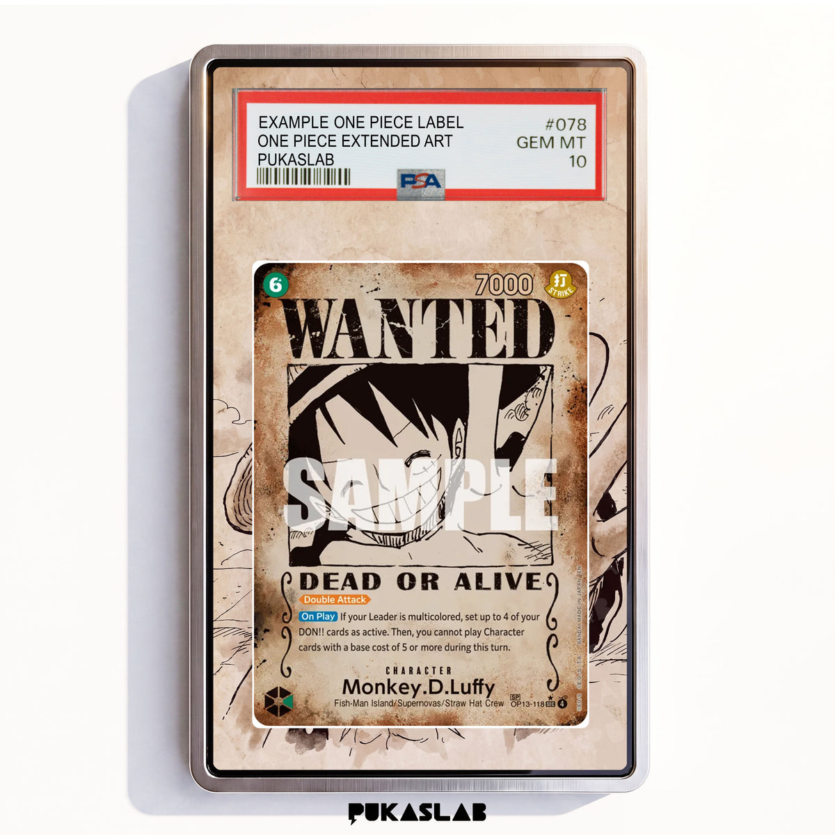 Monkey D. Luffy OP13-118 Sec 4 PSA One Piece Extended Art - Pukaslab