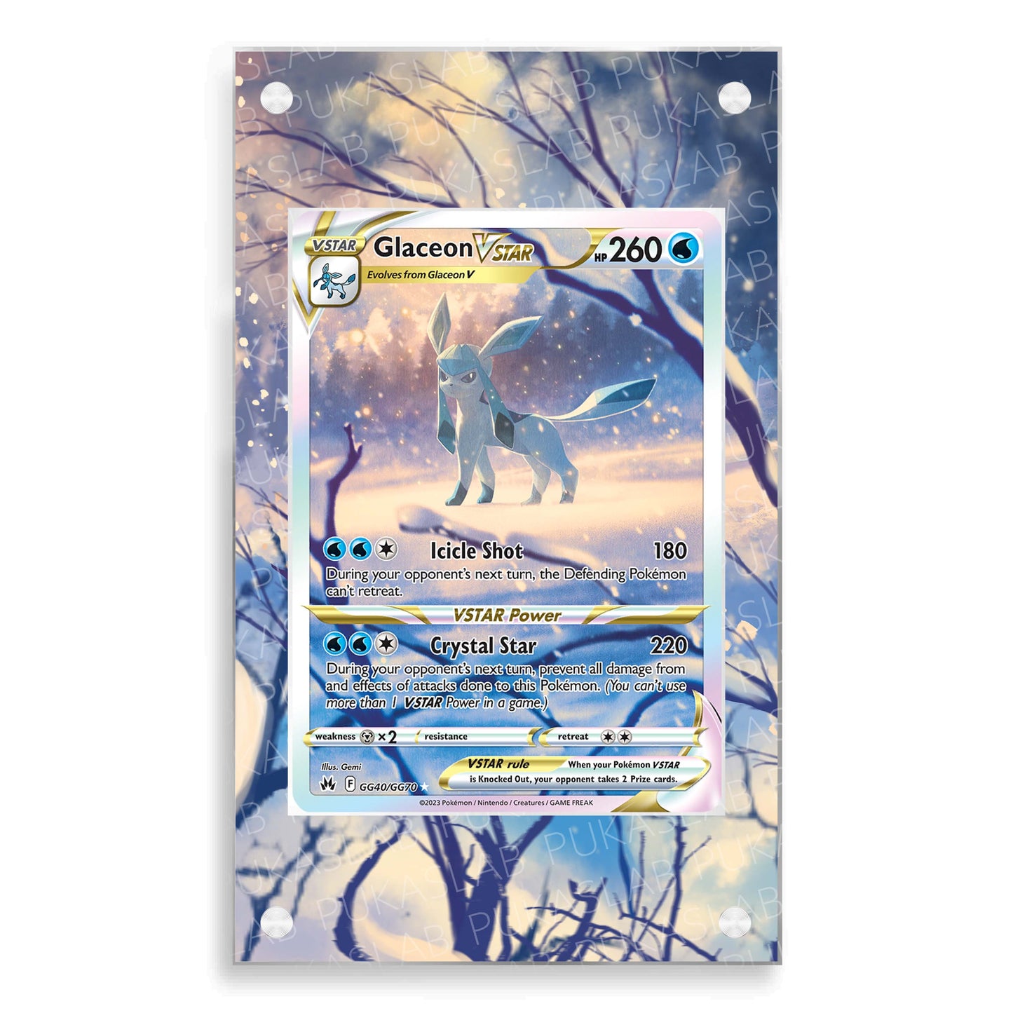 Glaceon Vstar GG40/GG70 Magnetic Case - Pokemon Extended Art Case