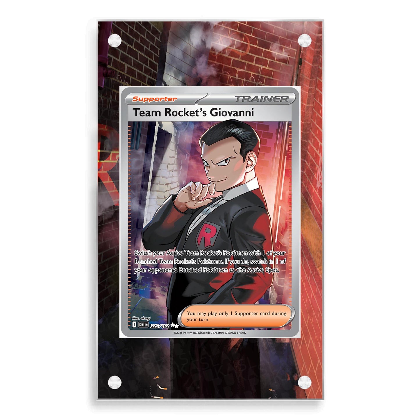 Giovanni Team Rocket 225/182 Magnetic Case - Pokemon Extended Art Case