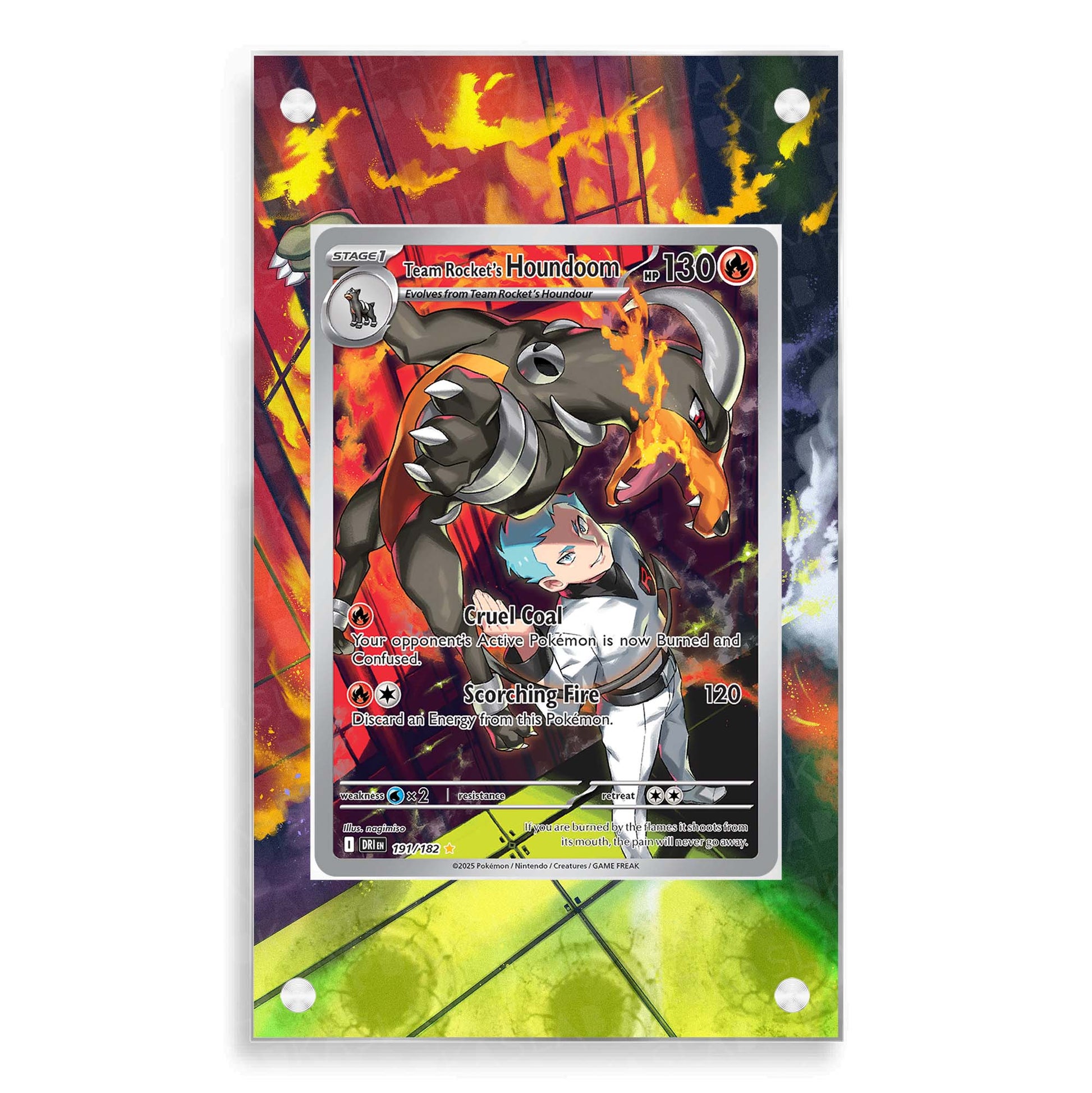 THoundoom Team Rocket 191/182 Magnetic Case - Pokemon Extended Art Cas PukaSlab THoundoom Team Rocket 191/182 Magnetic Case - Pokemon Extended Art Cas PukaSlab