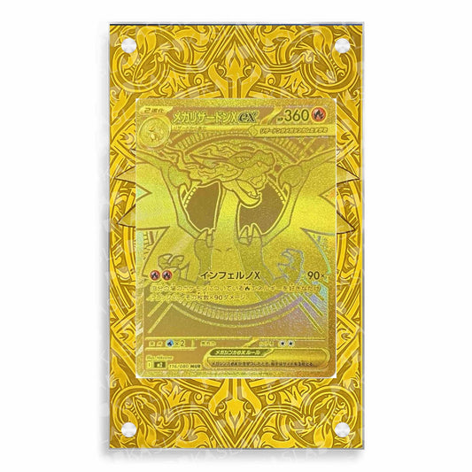Gold Mega Charizard MUR  Phantasmal Flames  Magnetic Case - Pokemon Extended Art Case