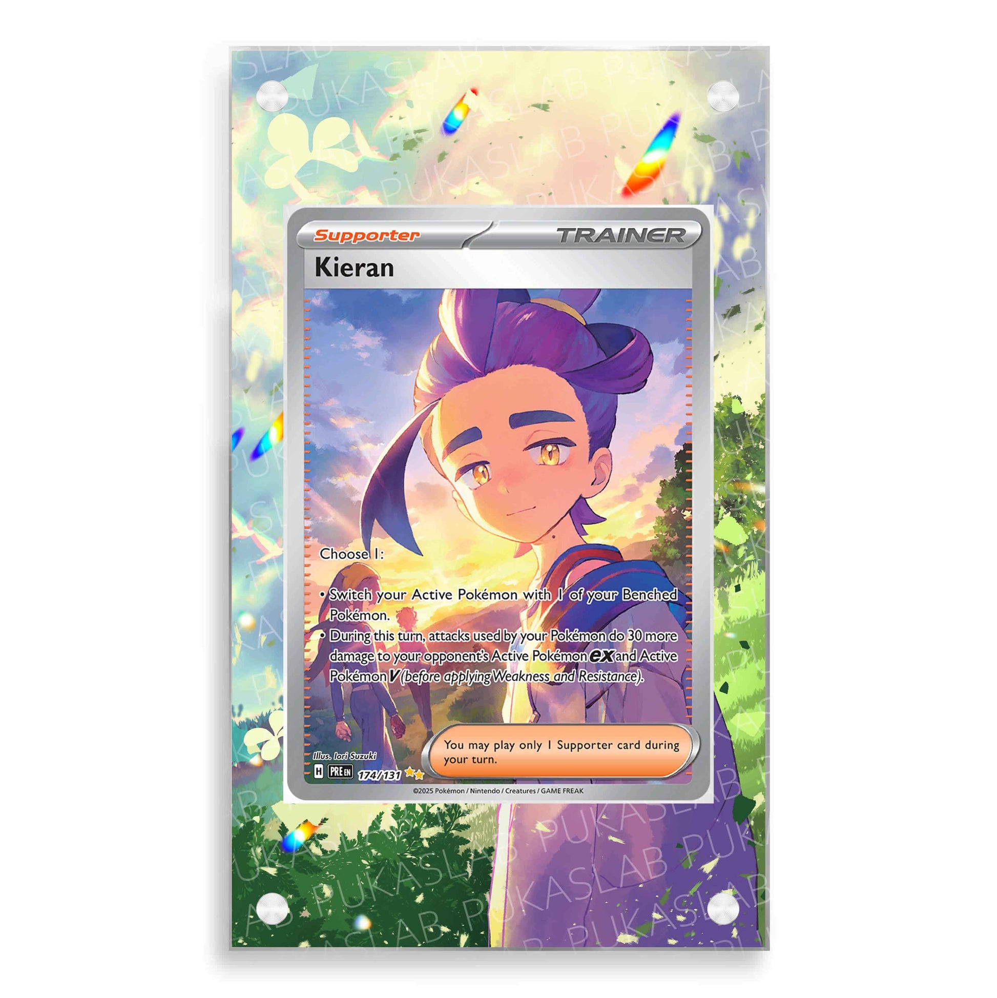 Kieran Trainer 174/131 Magnetic Case - Pokemon Extended Art Case PukaSlab Kieran Trainer 174/131 Magnetic Case - Pokemon Extended Art Case PukaSlab