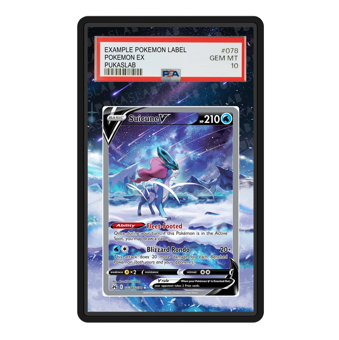 Suicune V GG38/GG70 Psa Slab Extended Art - Pukaslab