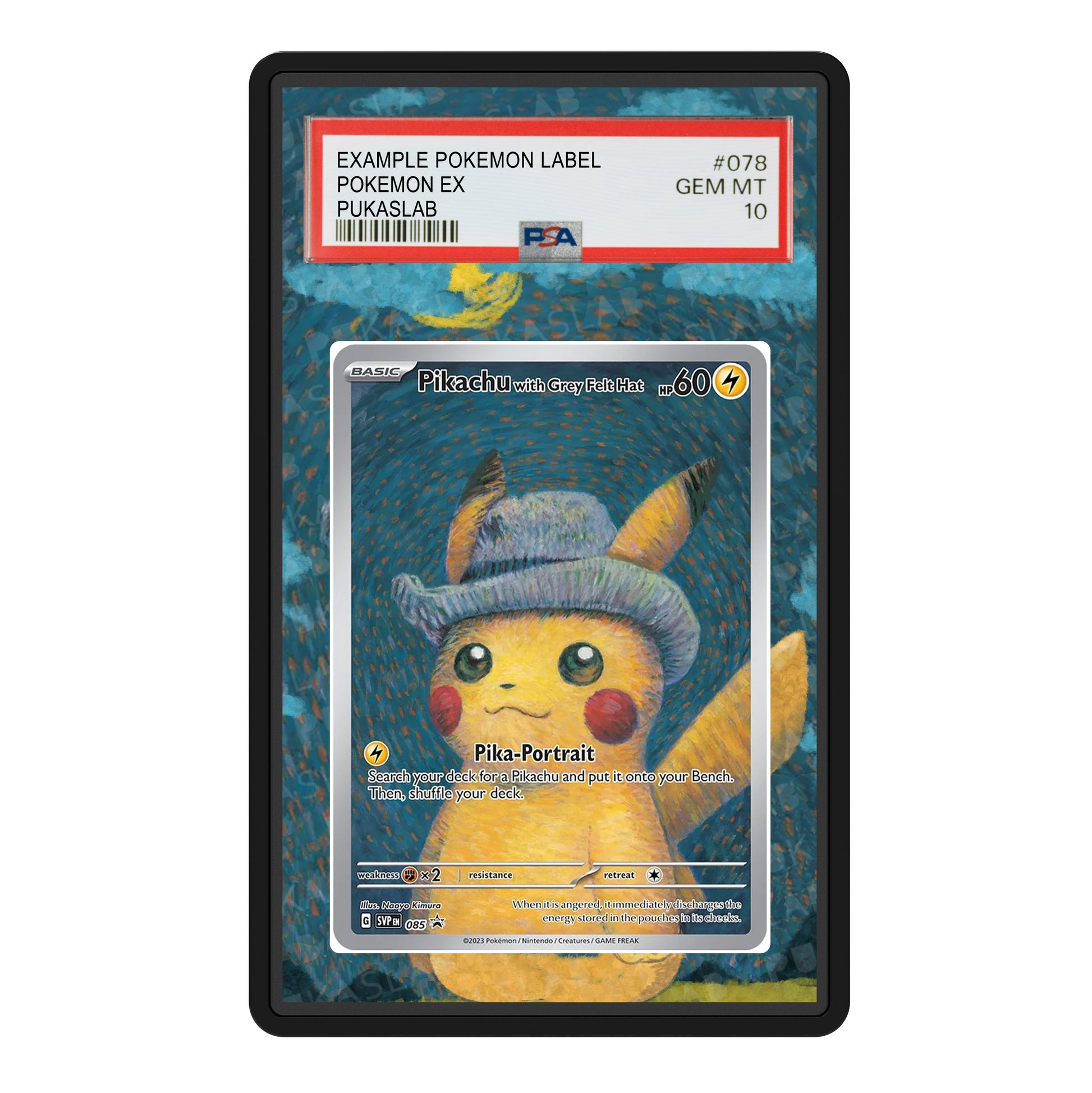 Pikachu Van Gogh Version 1  Psa Slab Extended Art - Pukaslab