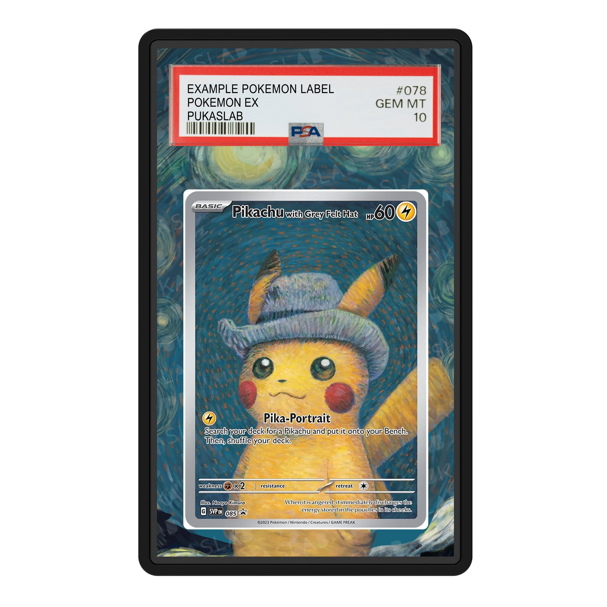 Pikachu Van Gogh Version 2  Psa Slab Extended Art - Pukaslab