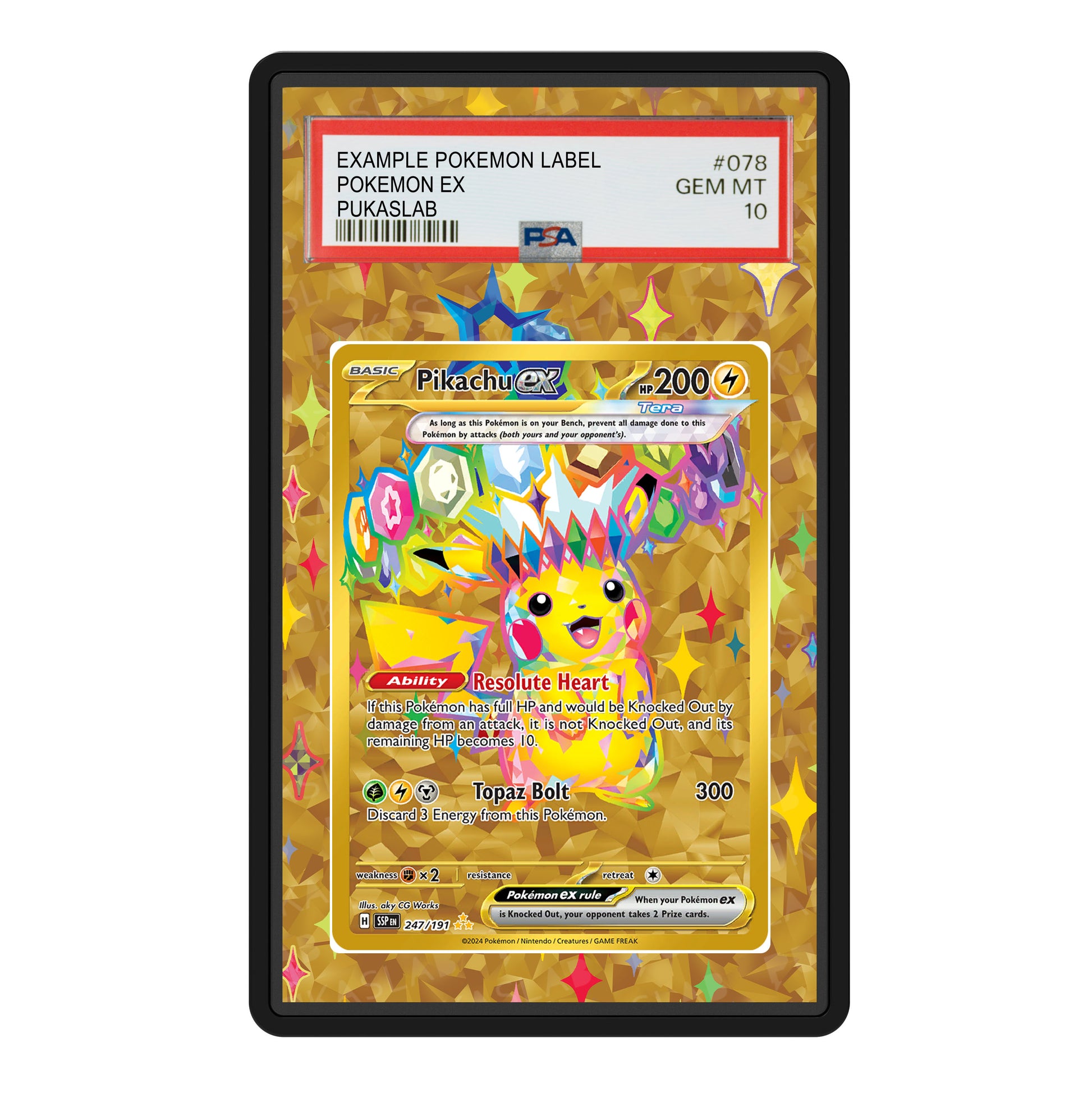 Pikachu Ex 247/191 Psa Slab Extended Art - Pukaslab