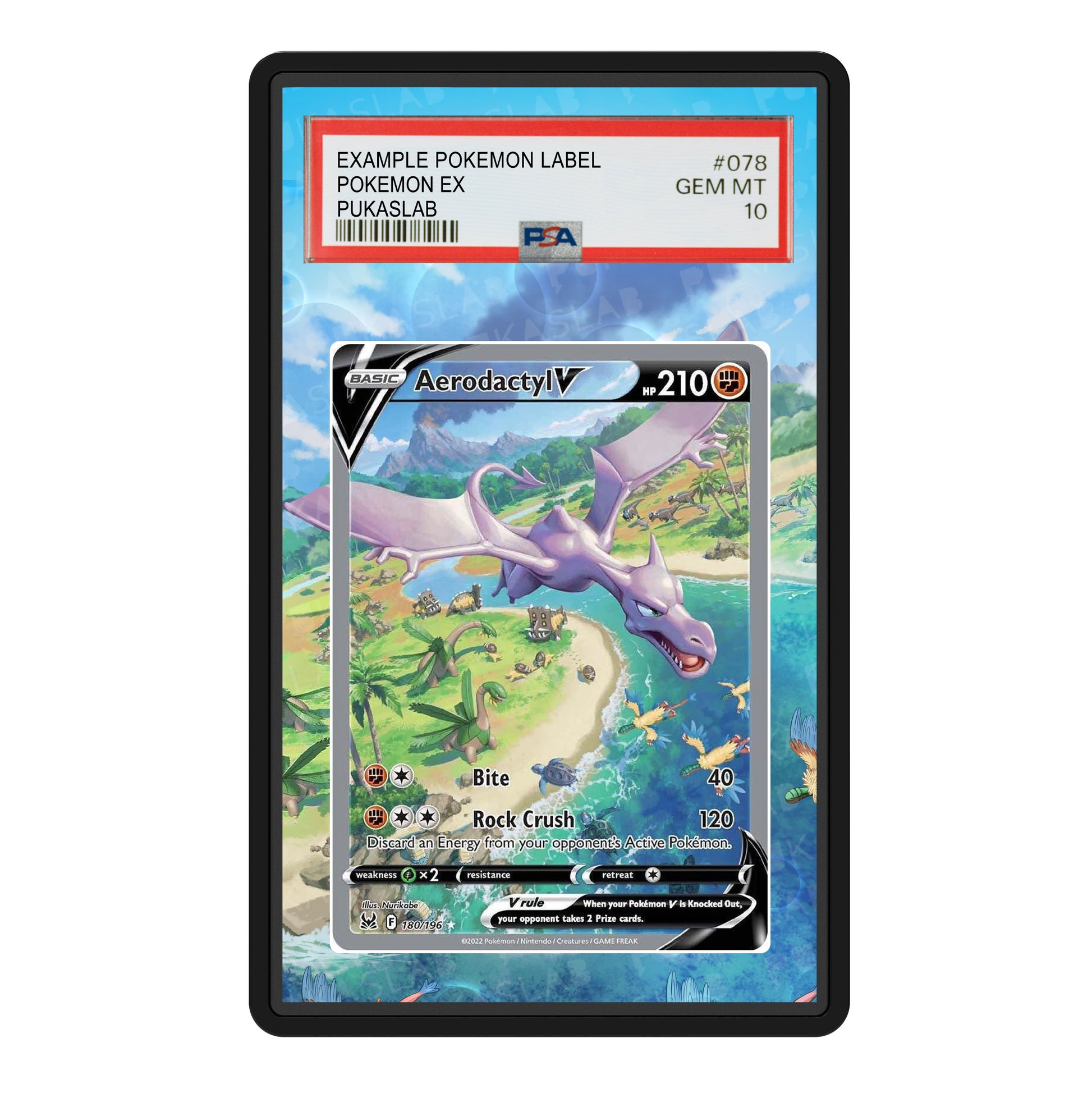 pokemon card graded case Aerodactyl 180/196 PSA Slab Extended Art Aluminum Case – Pokemon Grade –  PukaSlab