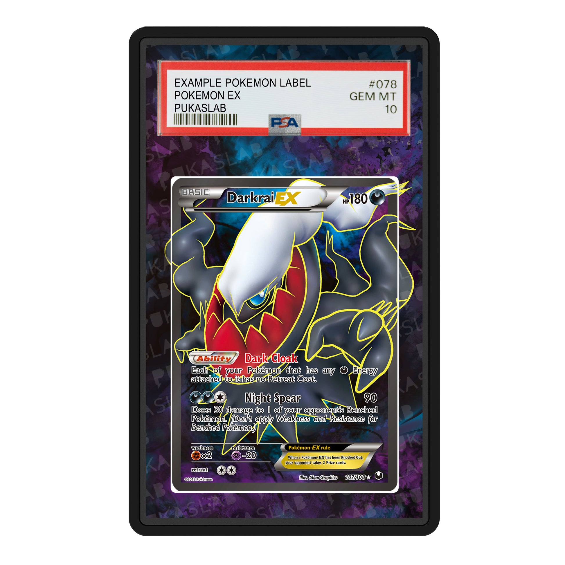Darkrai EX 107/108 Psa Slab Extended Art - Pukaslab