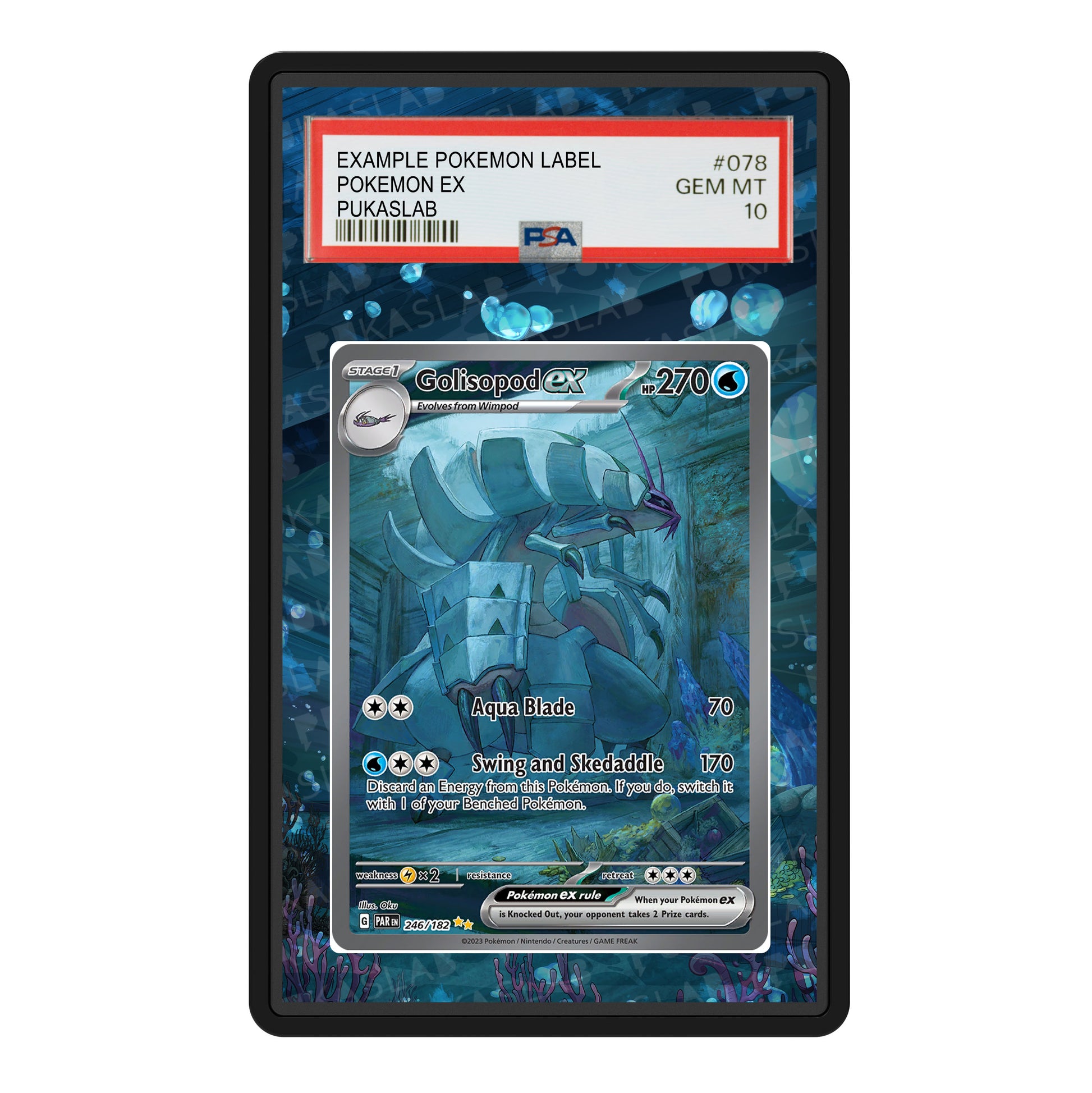 Golisopod Ex 246/182 PSA Slab Extended Art Aluminum Case – Pokemon Gra – PukaSlab