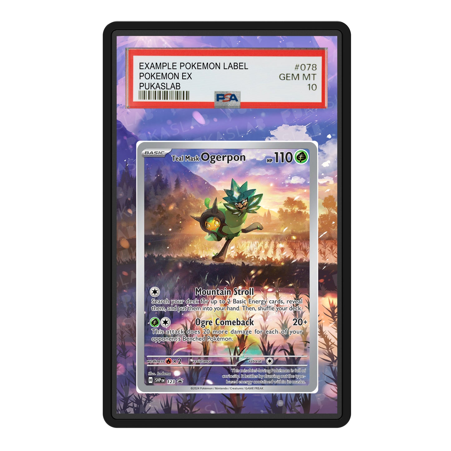 Teal Mask Ogerpon  123 Psa Slab Extended Art - Pukaslab