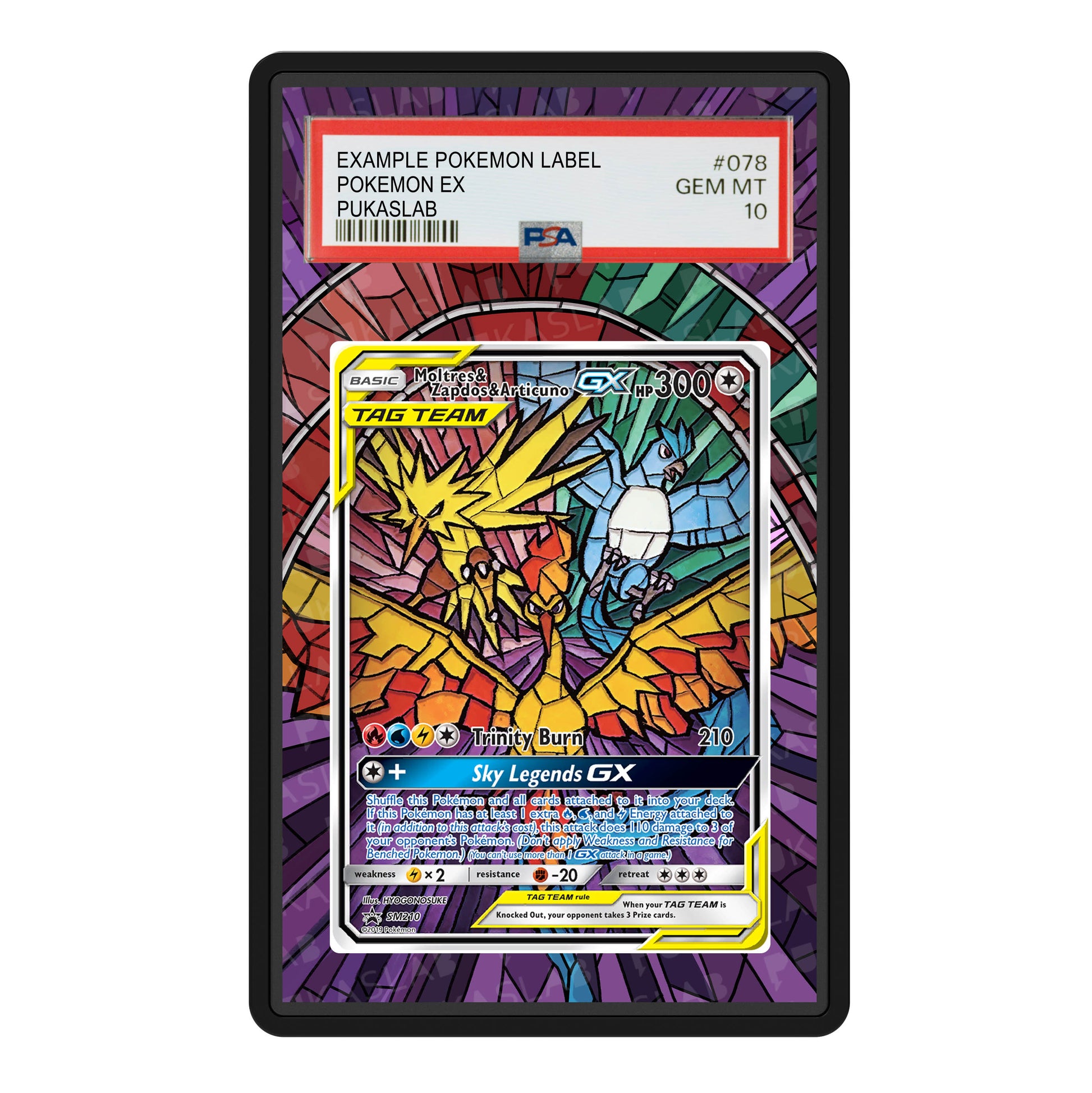 Moltres & Zapdos & Articuno Gx SM210 Psa Slab Extended Art - Pukaslab