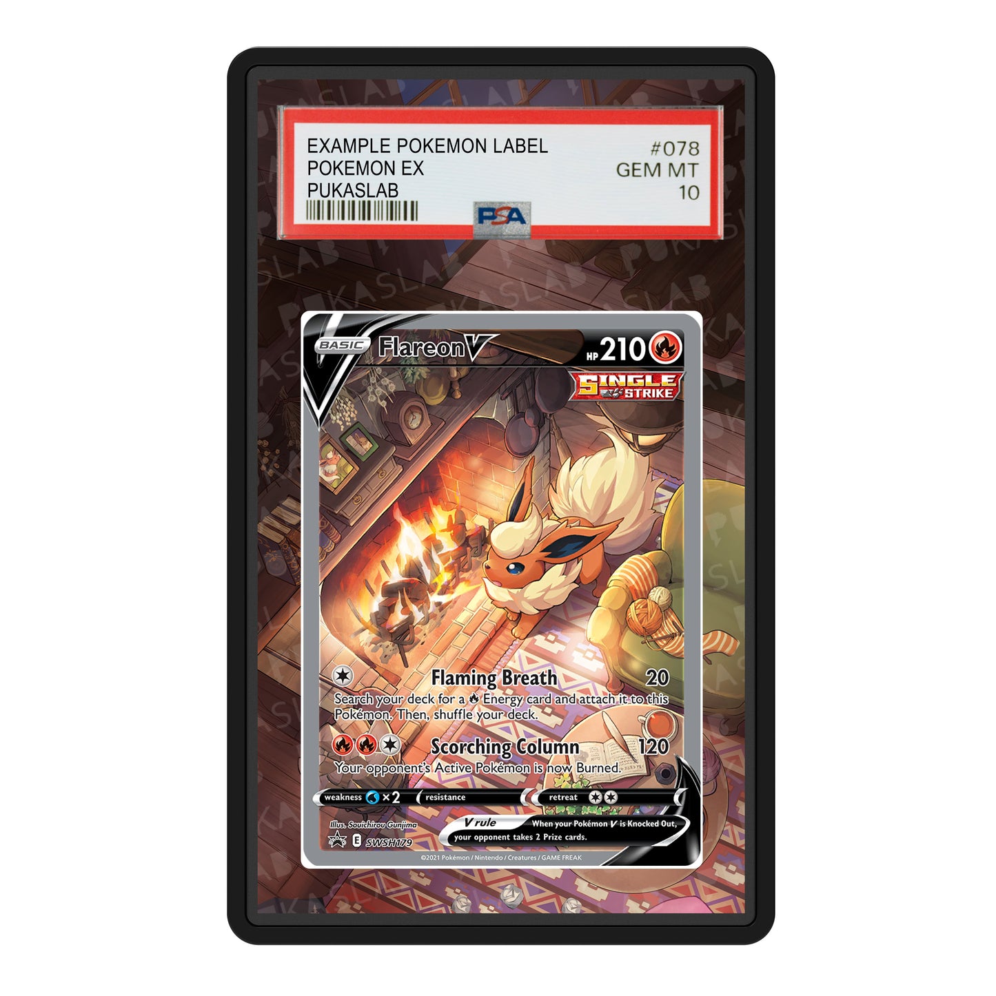 Flareon V SWSH179 Psa Slab Extended Art - Pukaslab