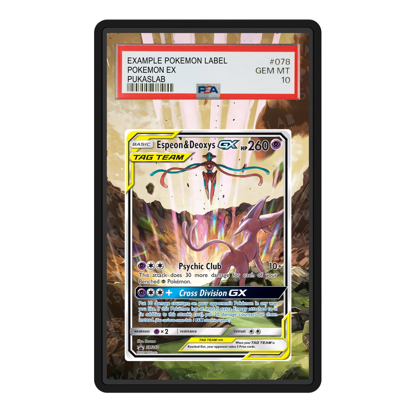 Espeon & Deoxys Gx SM240 Psa Slab Extended Art - Pukaslab