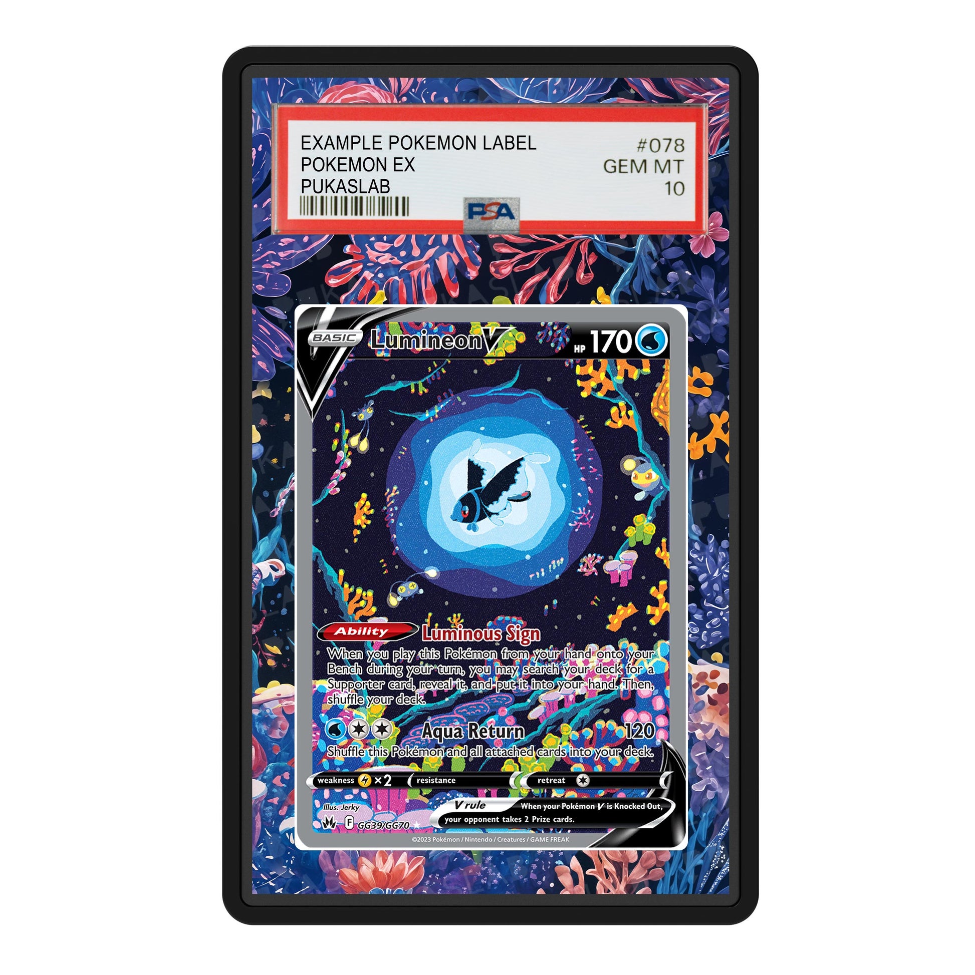 aluminum pokemon cards Lumineon V GG39/GG70 PSA Slab Extended Art Aluminum Case – Pokemon Gra – PukaSlab