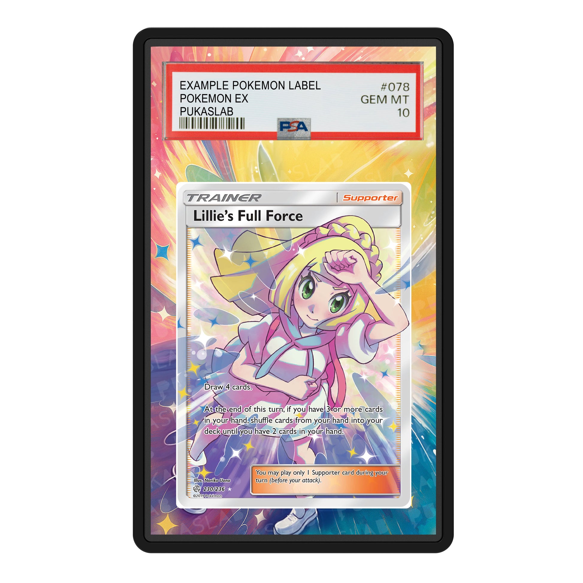 Lillie's Full Force Trainer 230/236 Psa Slab Extended Art - Pukaslab