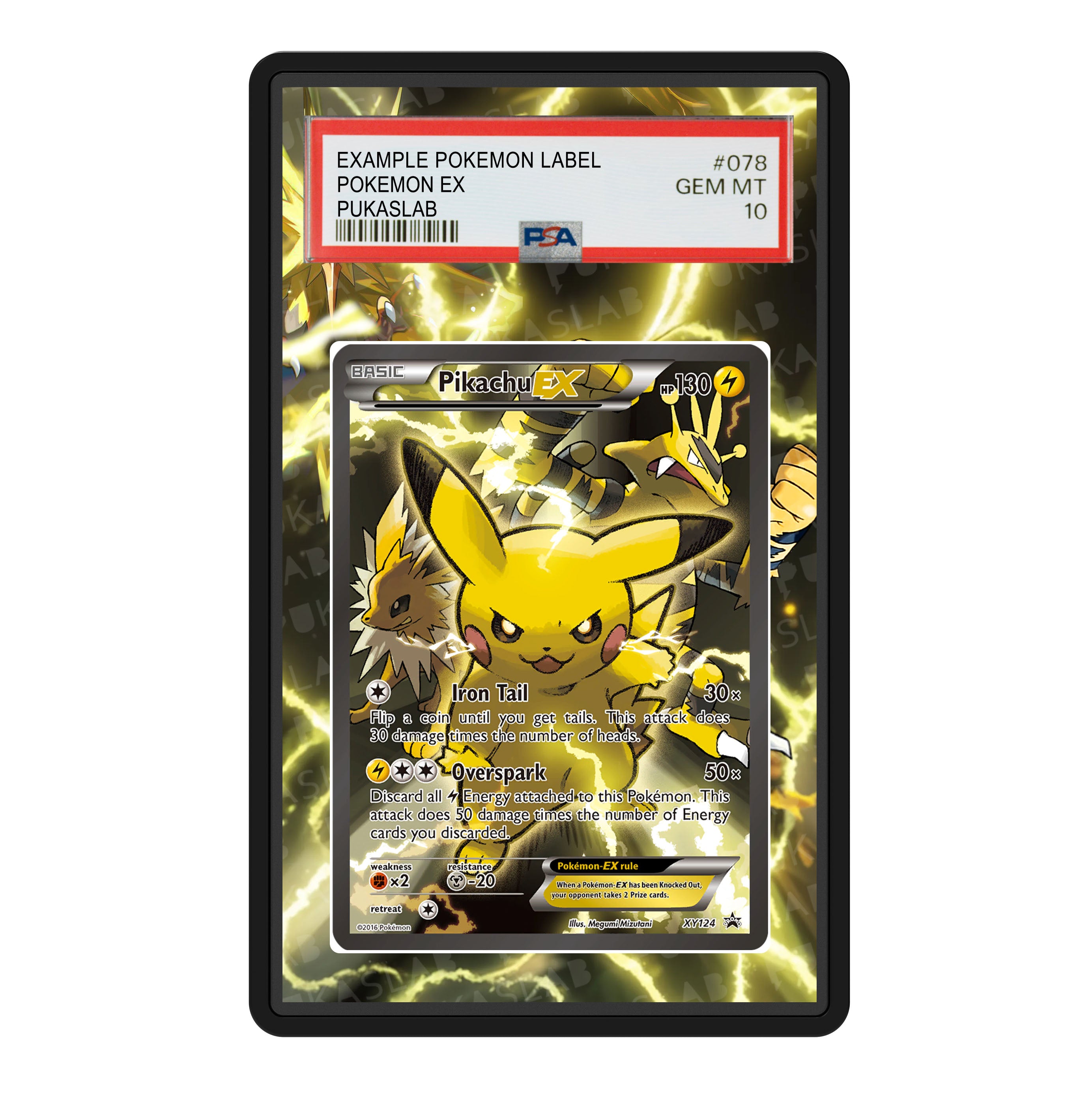 Pikachu EX XY124 PSA Slab Extended Art Aluminum Case – Pokemon Graded ...
