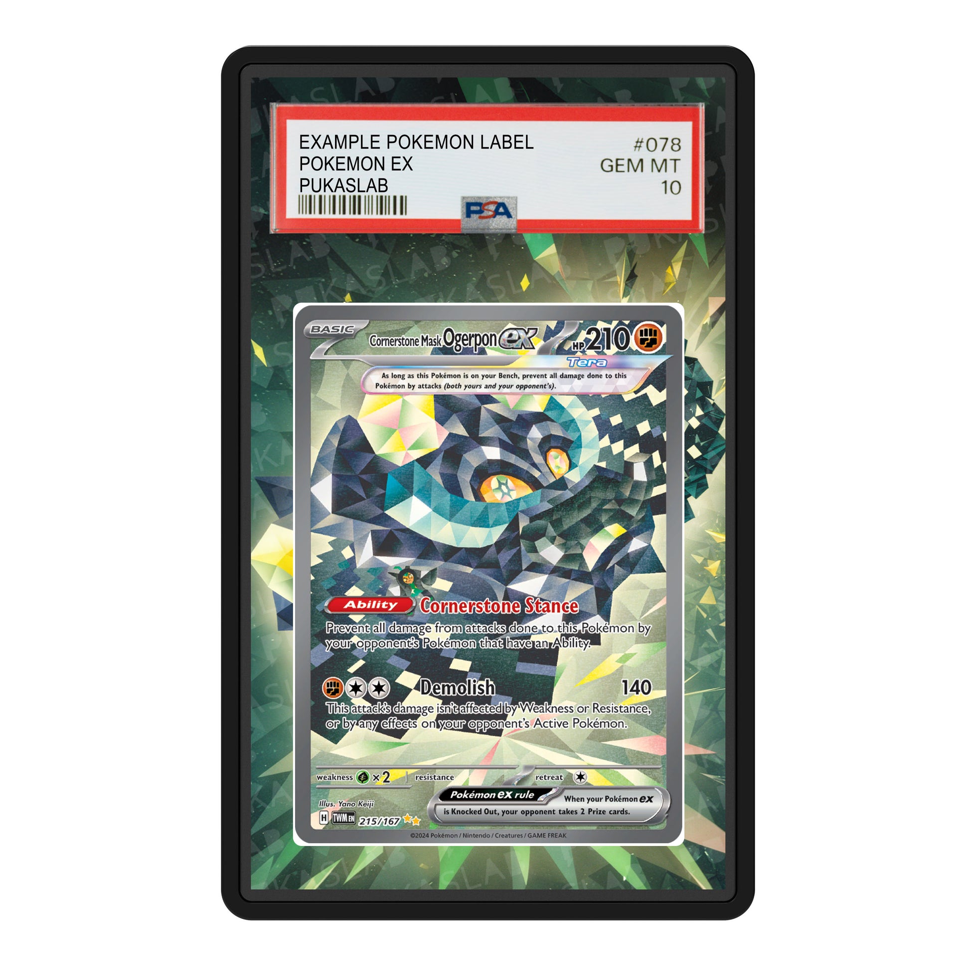 Cornerstone Mask Ogerpon Ex 215/167 Psa Slab Extended Art - Pukaslab