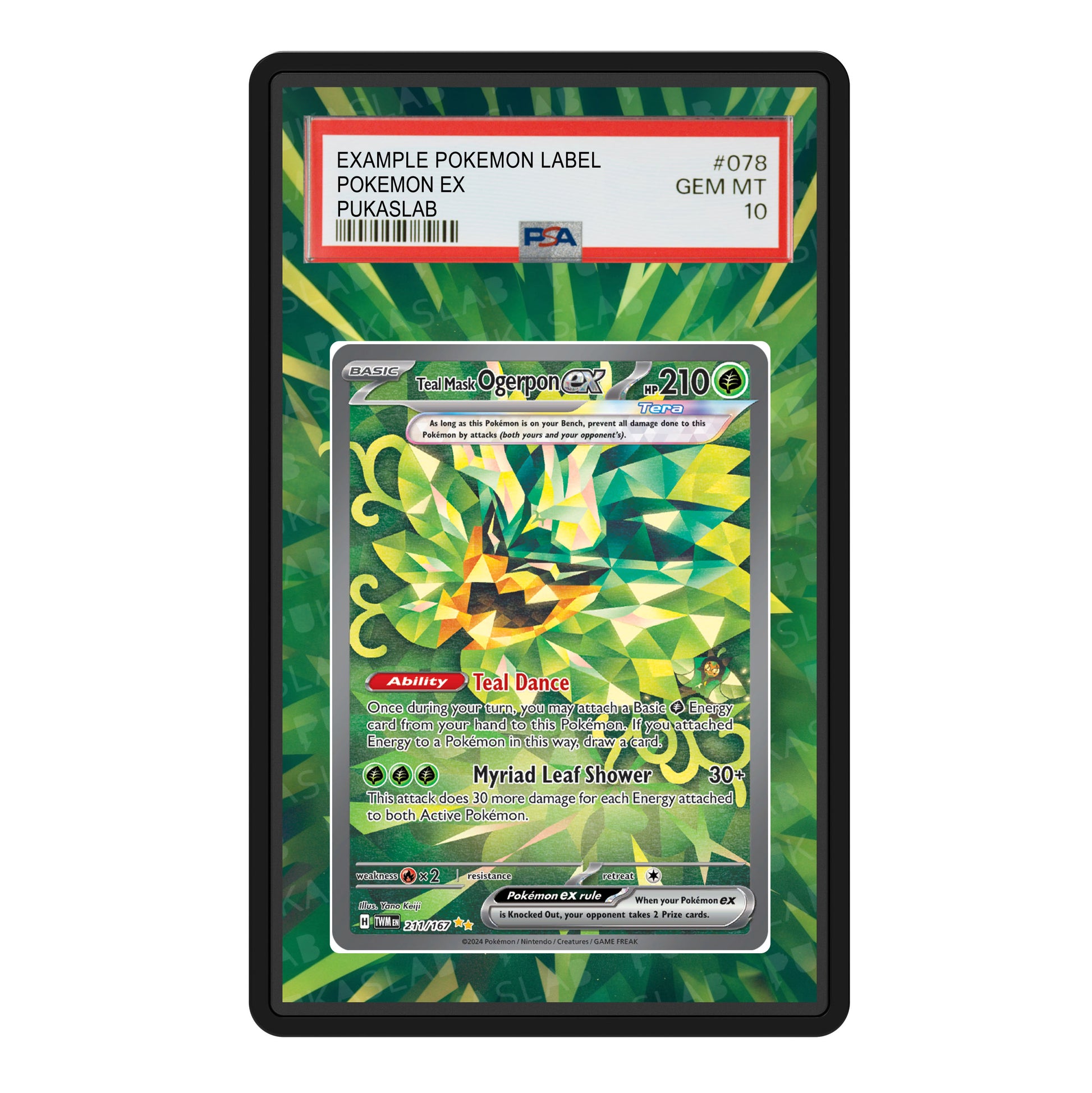 Teal Mask Ogerpon Ex 211/167 Psa Slab Extended Art - Pukaslab