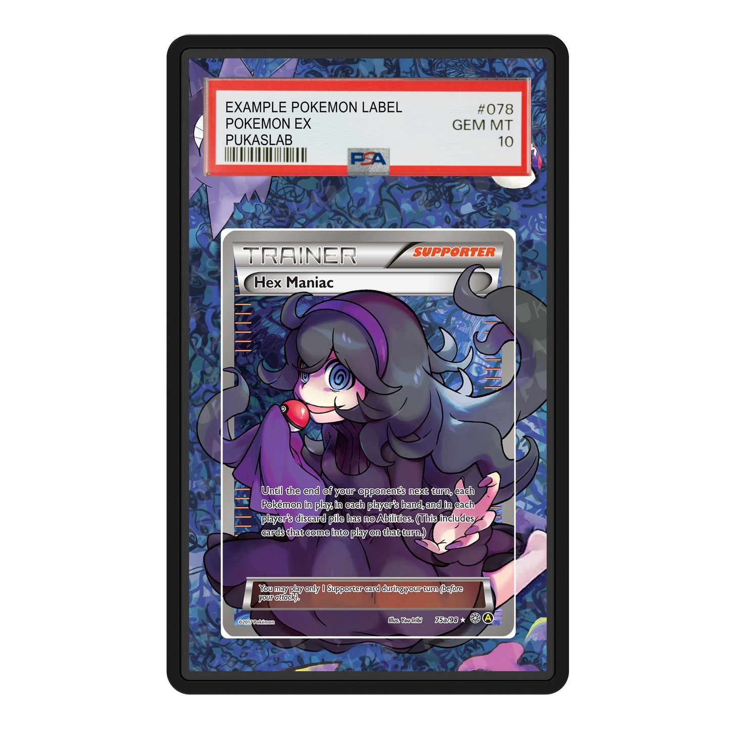 Hex Maniac Trainer 75a/98 Psa Slab Extended Art - Pukaslab
