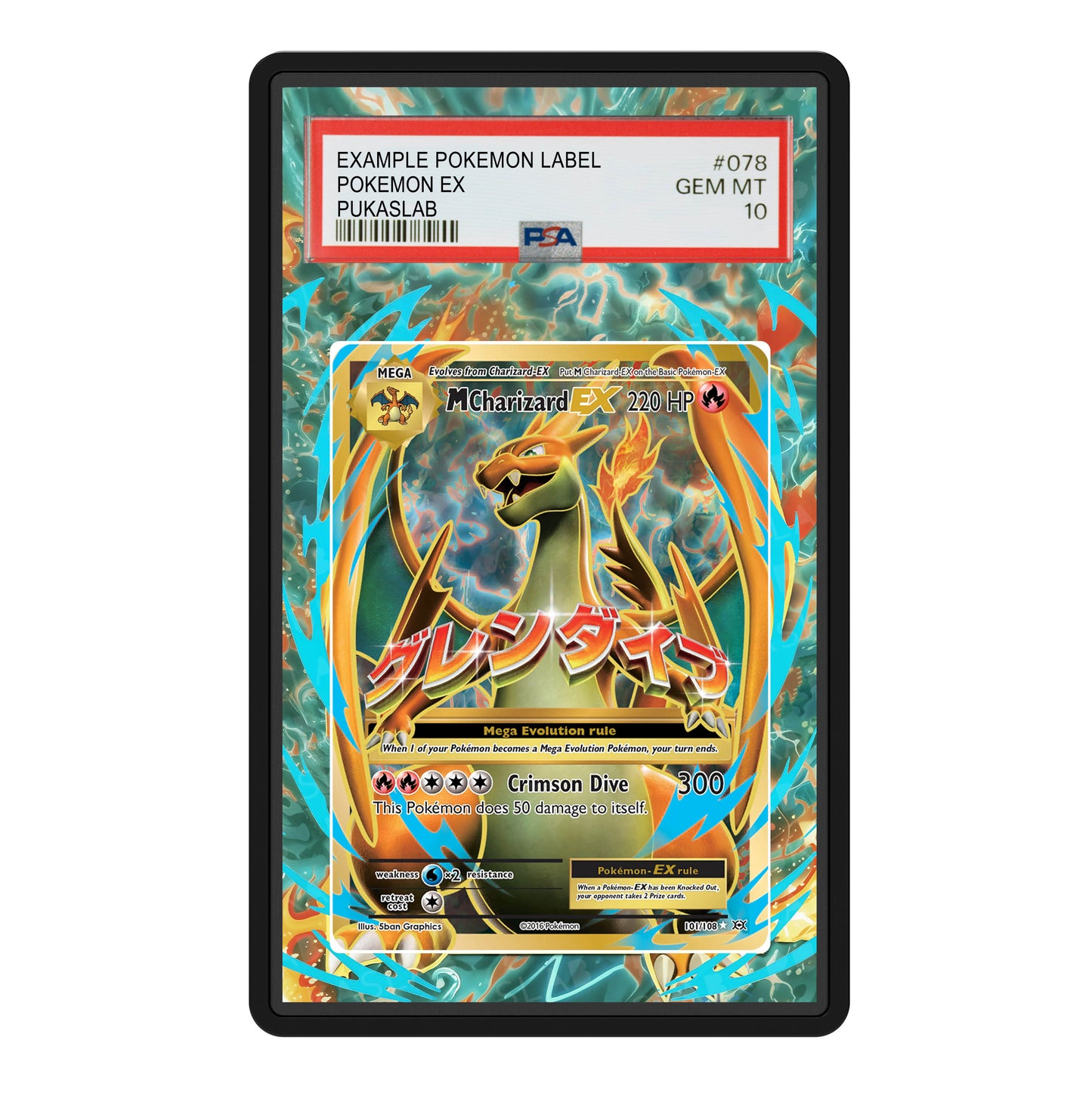 Mega charizard Ex 101/108 Psa Slab Extended Art - Pukaslab