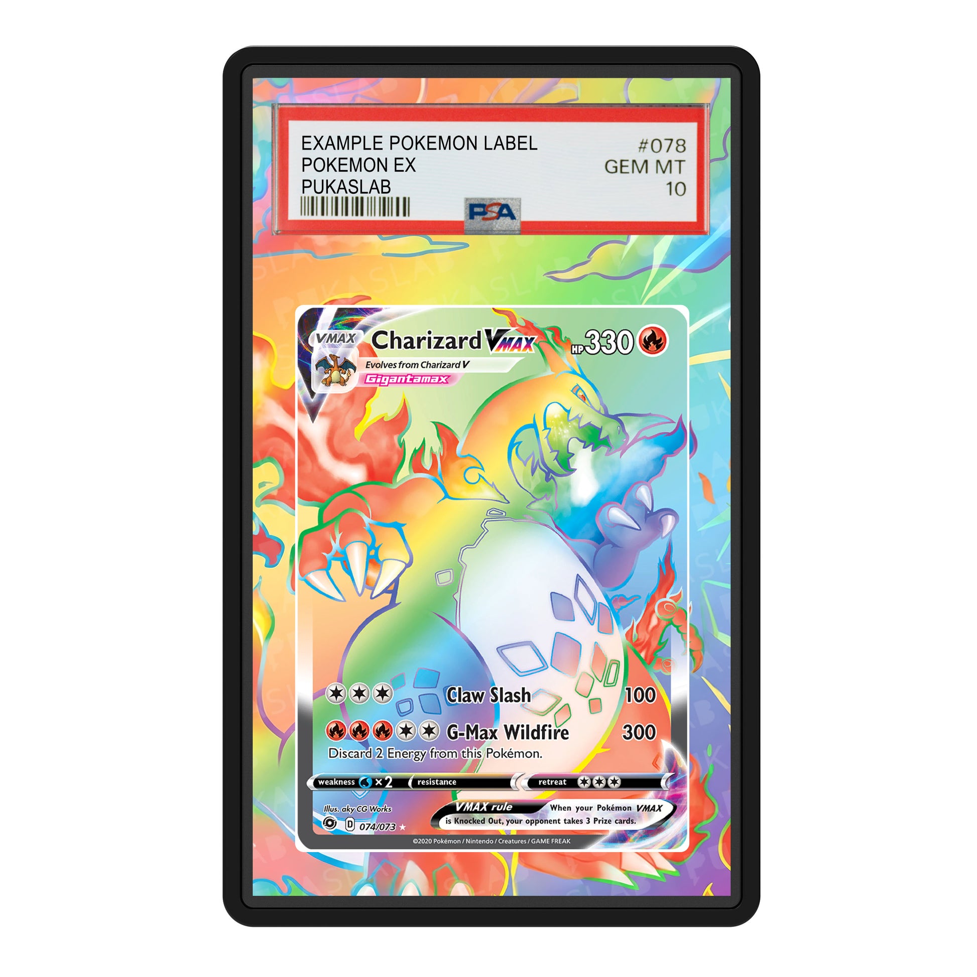 Charizard Vmax 074/073 Psa Slab Extended Art - Pukaslab