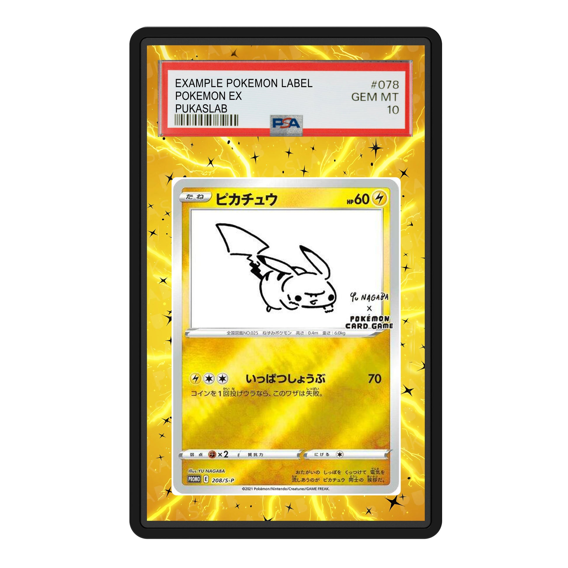 Pikachu Yu NAGABA 208/s-p Psa Slab Extended Art - Pukaslab