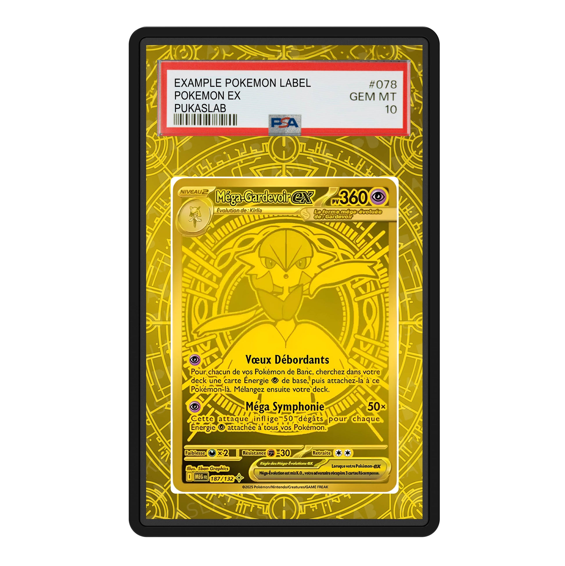 Mega Gardevoir Ex MUR Gold 187/132 Psa Slab Extended Art - Pukaslab