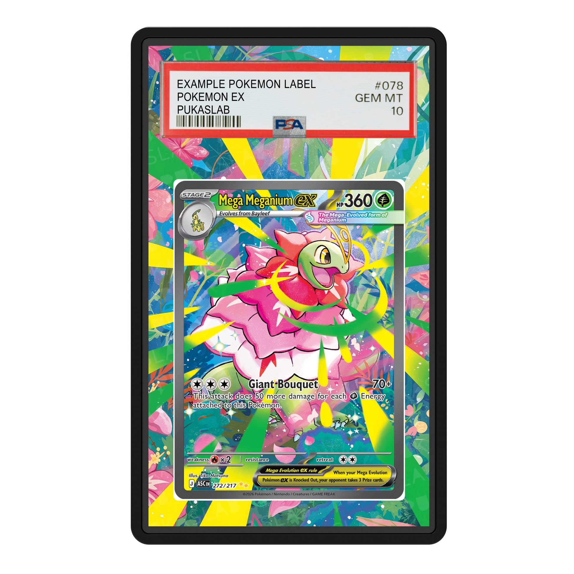 Mega Meganium Ex 272/217 Psa Slab Extended Art - Pukaslab
