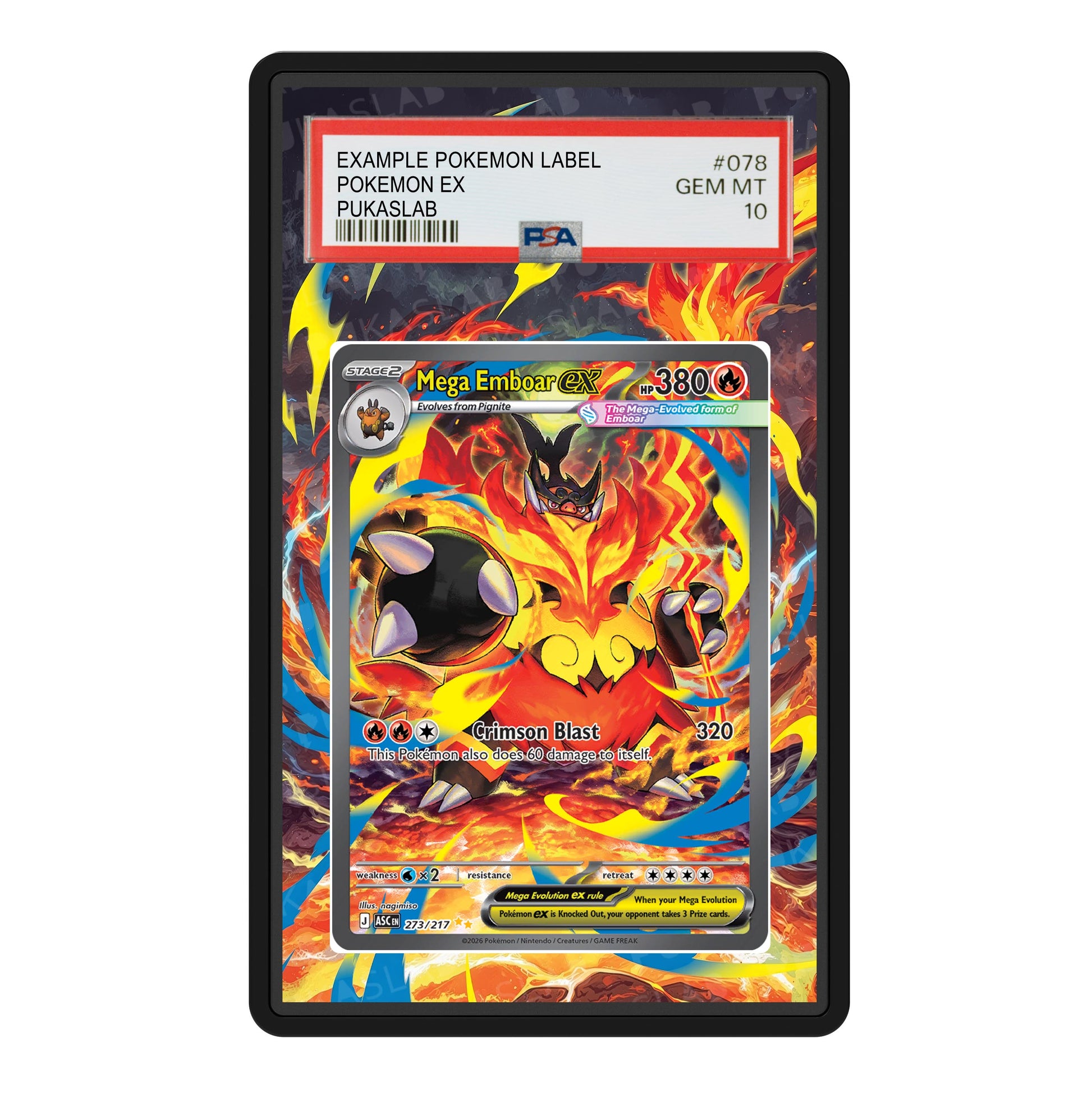 Mega Emboar Ex 273/217 Psa Slab Extended Art - Pukaslab