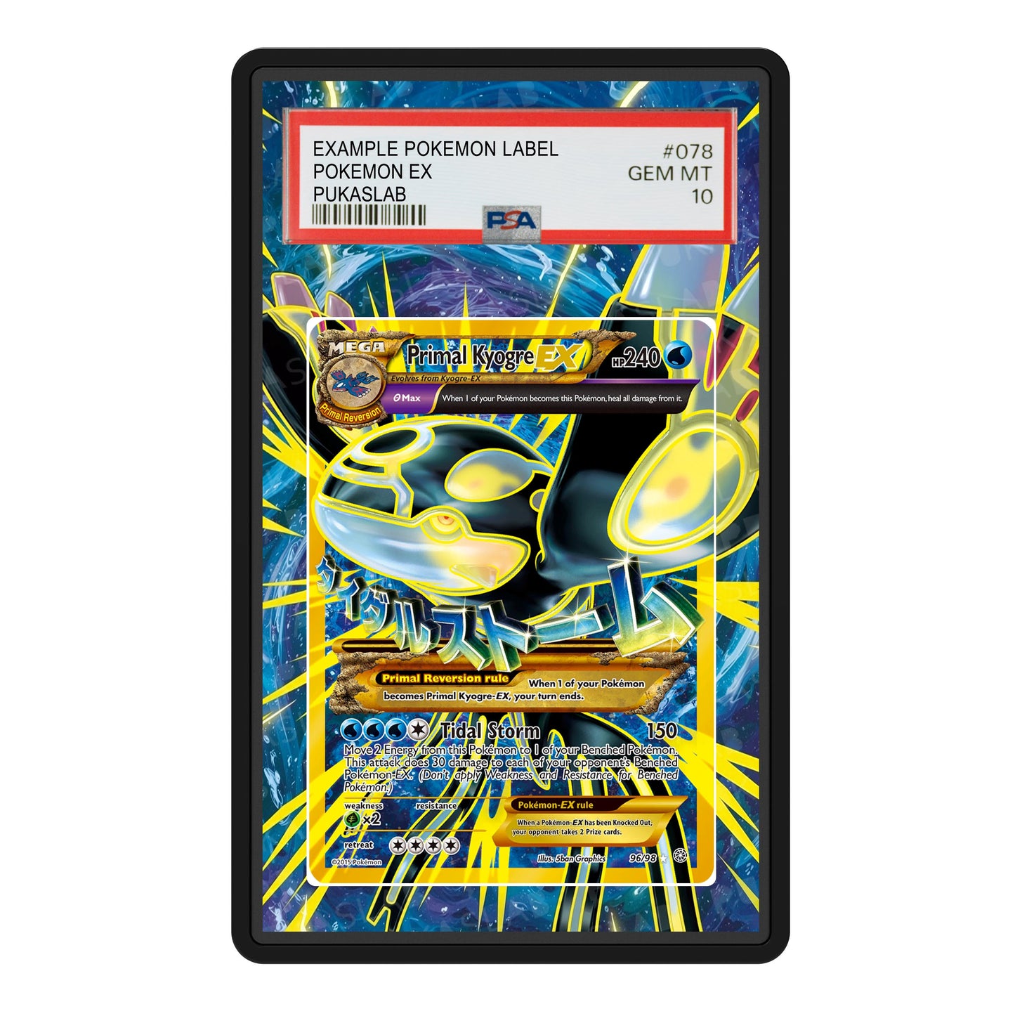 Primal Kyogre Ex 96/98 Psa Slab Extended Art - Pukaslab