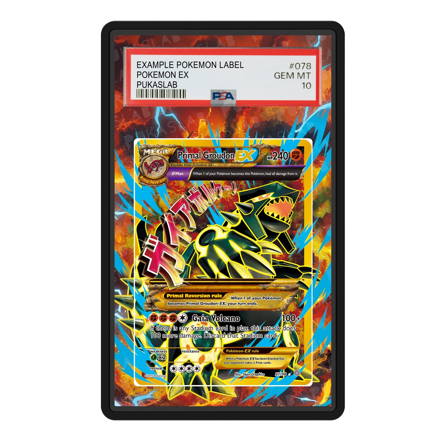 Primal Groudon Ex 97/98 Psa Slab Extended Art - Pukaslab