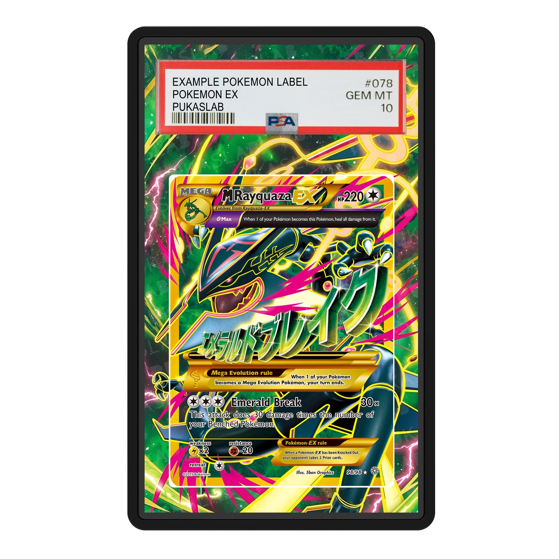 Mega Rayquaza Ex 98/98 Psa Slab Extended Art - Pukaslab