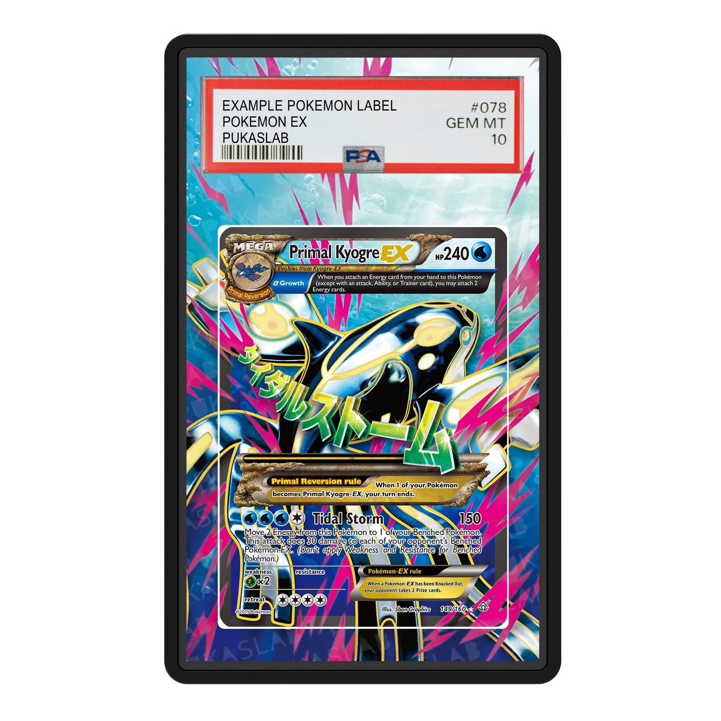 Primal Kyogre Ex 149/160 Psa Slab Extended Art - Pukaslab