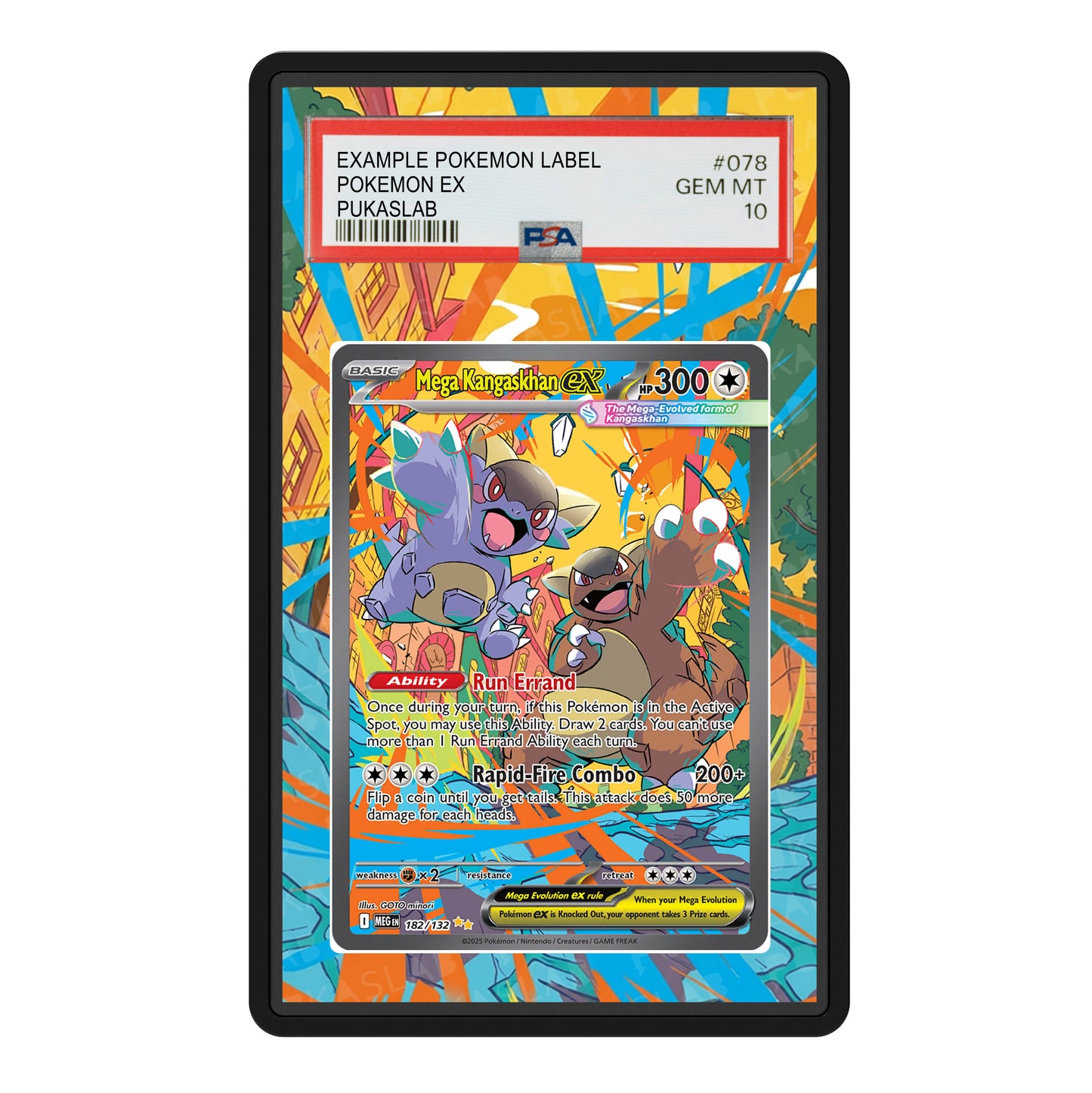 Mega Kangaskhan Ex 182/132 Psa Slab Extended Art - Pukaslab