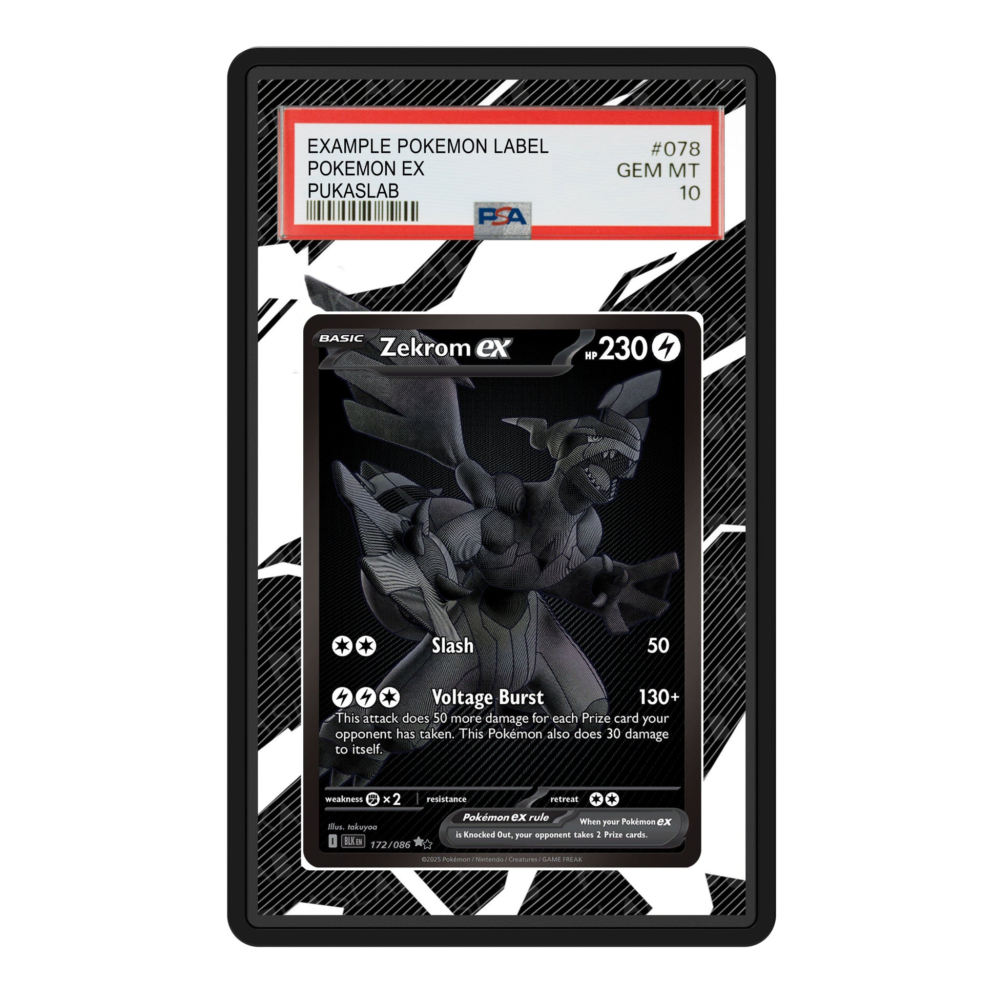 Zekrom Ex BWR 172/086 Psa Slab Extended Art - Pukaslab