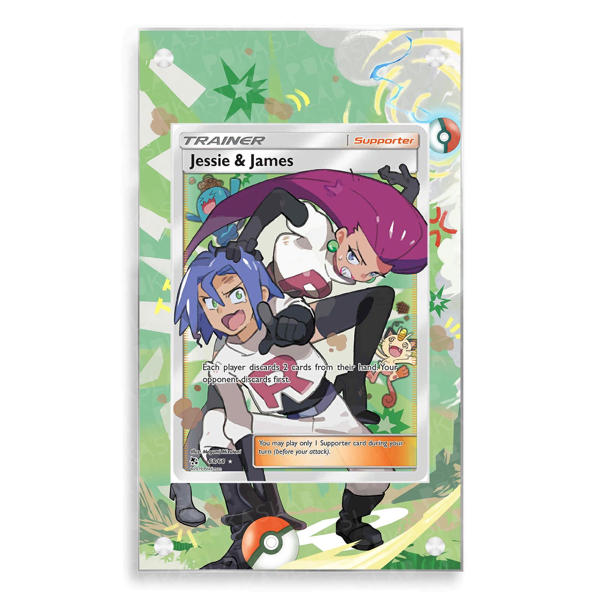 jessie and james pokemon card full art Jessie & James Trainer 68/68 Magnetic Case